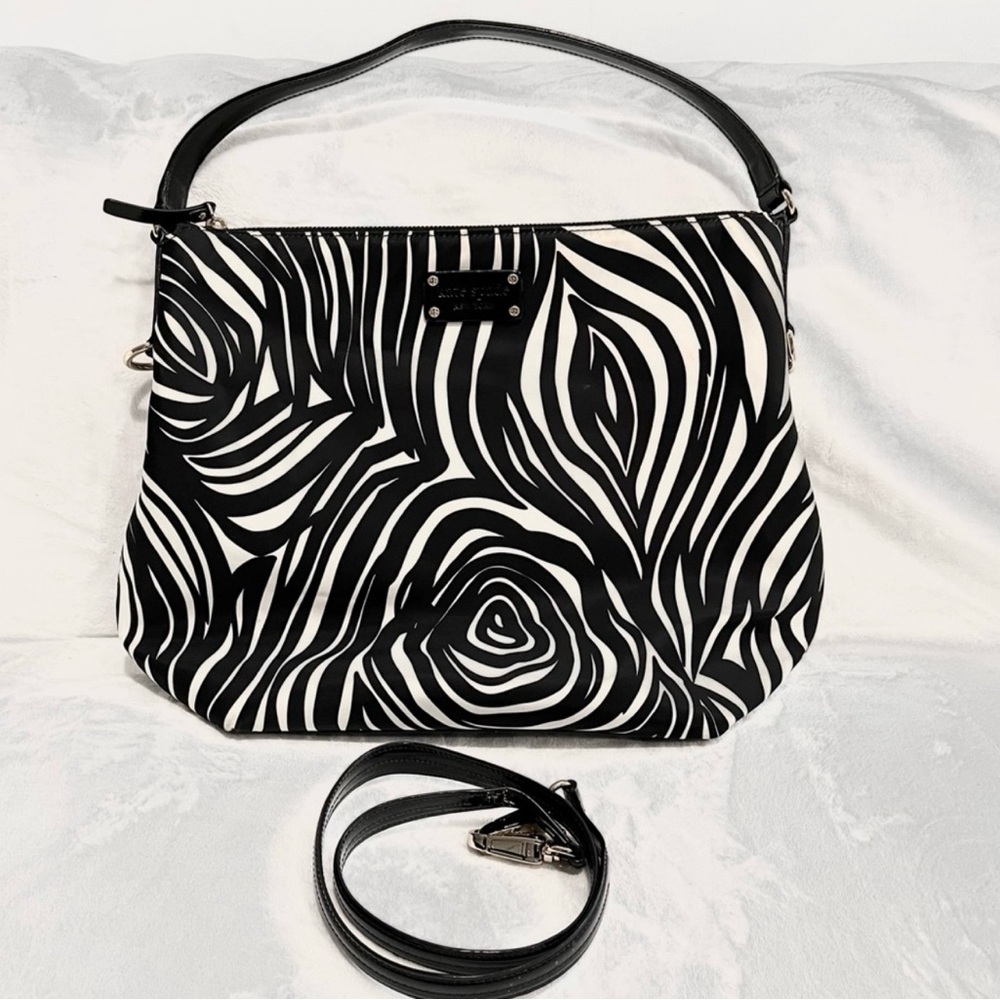 KATE SPADE rare NYLON ZEBRA CROSSBODY BAG EUC